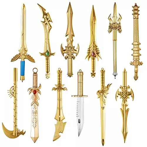 Gold Sword Pins inspired by Famous Animes & Videogames